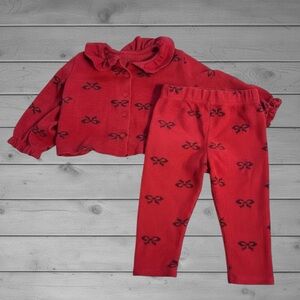 Wonder Nation Red With Black Bows Baby Outfit